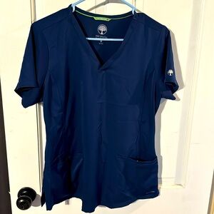 Healing hands navy scrub top size medium.